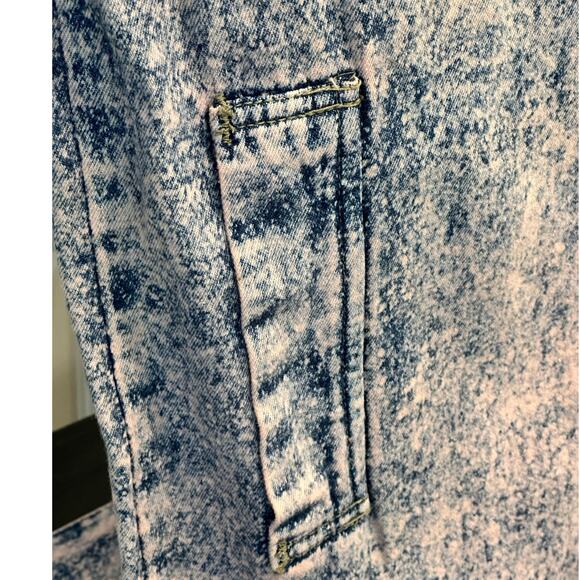 Designs USA Vintage Acid Washed Long Embellished Bejeweled Pink Denim Duster - Picture 9 of 16